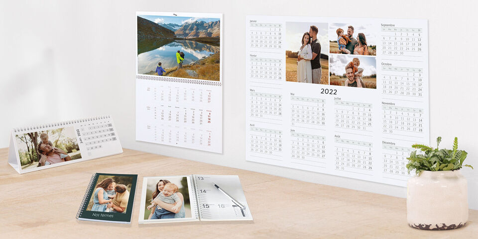 Calendrier annuel avec vos photos, planning annuel